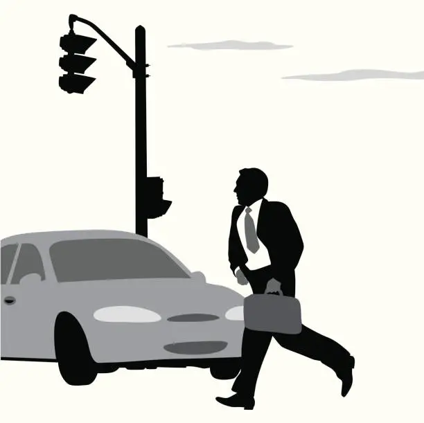 Vector illustration of Urgent Business Vector Silhouette