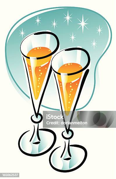 Champagne Pour Deux Vecteurs libres de droits et plus d'images vectorielles de Alcool - Alcool, Amitié, Anniversaire d'un évènement
