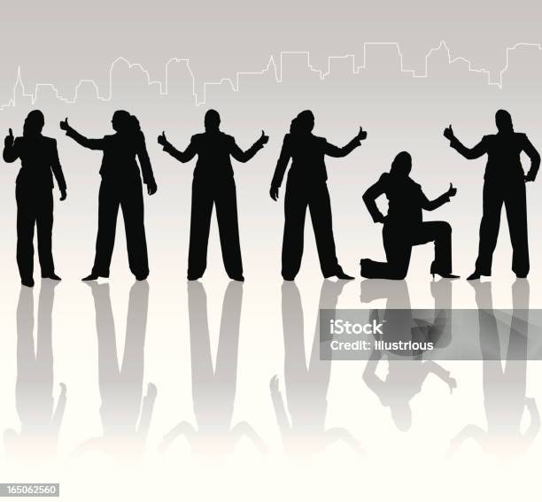 Towering Thumbs Up Businesswoman Shadow Series Stock Illustration - Download Image Now - Achievement, Adult, Adults Only