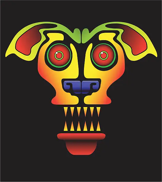 Vector illustration of Demon Dog Mask