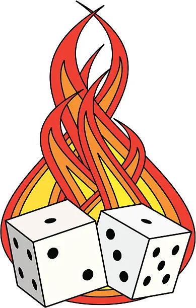 Vector illustration of Fire and Dice