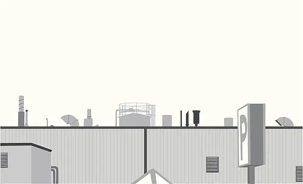 Vector illustration of Industrial Landscape Vector Silhouette