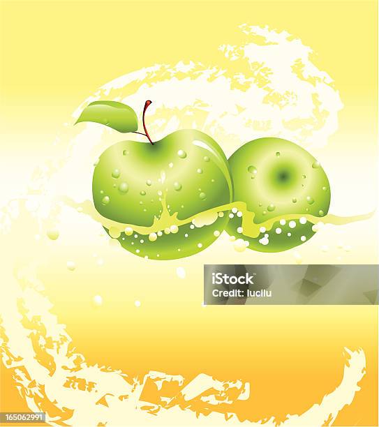 Fresh Green Apples Stock Illustration - Download Image Now - Fruit, Splashing, Spray