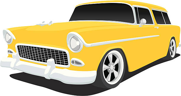 ilustraciones, imágenes clip art, dibujos animados e iconos de stock de chevy nomad - hood ornament