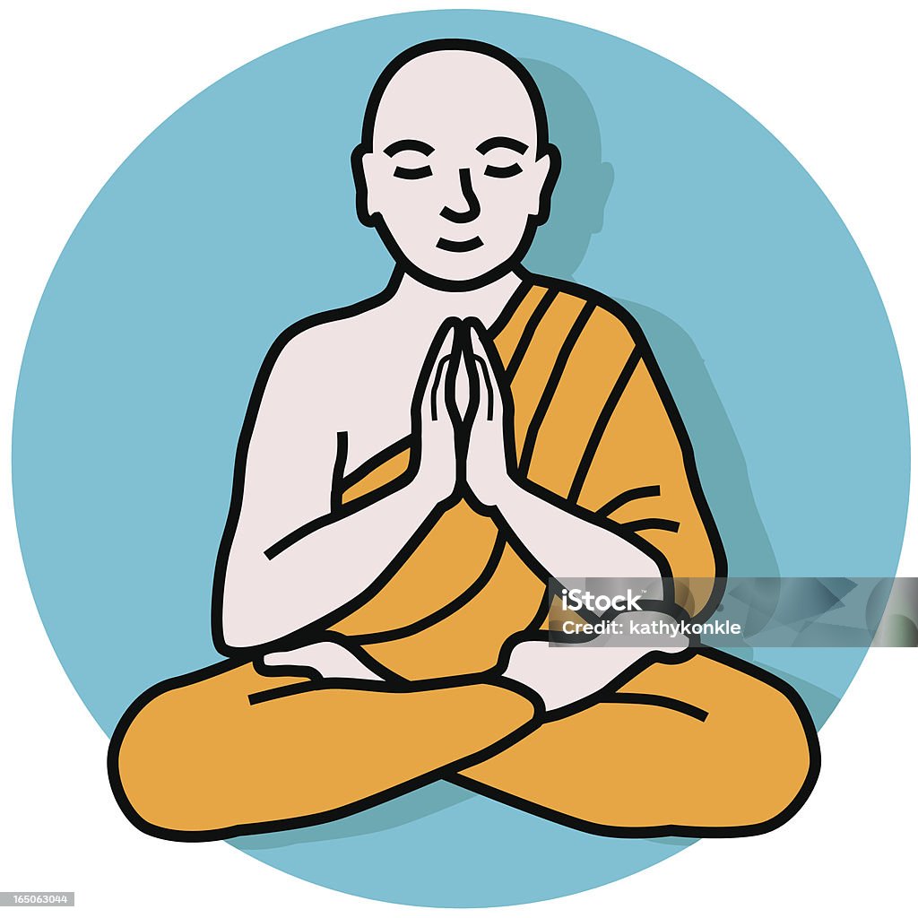 Buddhist monk icon A vector icon of a Buddhist monk. Meditating stock vector