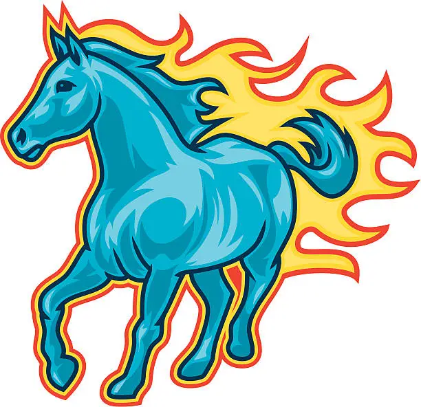 Vector illustration of Mustang Fire