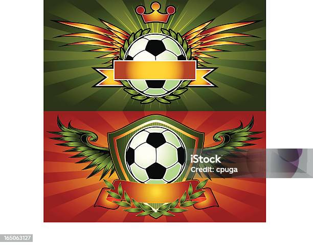 Piłka Nożna Piłka Nożna Symbolizujące - Stockowe grafiki wektorowe i więcej obrazów Piłka nożna - Sport drużynowy - Piłka nożna - Sport drużynowy, Tarcza - Broń, Herb