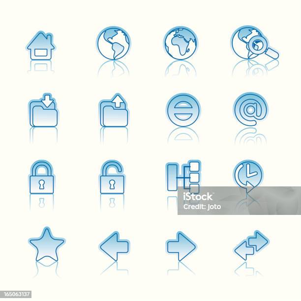 Web Icons Auf Weiß Stock Vektor Art und mehr Bilder von Andersherum - Andersherum, Aufschließen, Blau