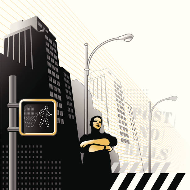 ilustrações, clipart, desenhos animados e ícones de urban gráficos - walk signal