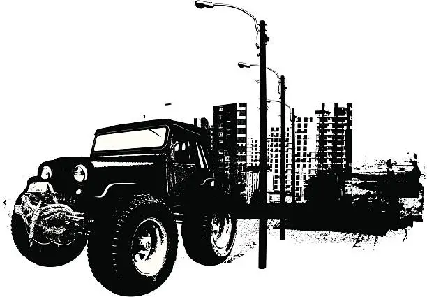 Vector illustration of Monster urban 4x4