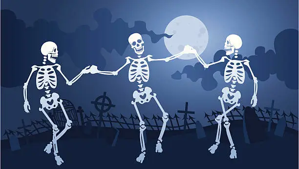 Vector illustration of Skeleton Macabre Dance