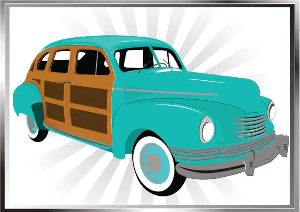 Vector illustration of California woody style