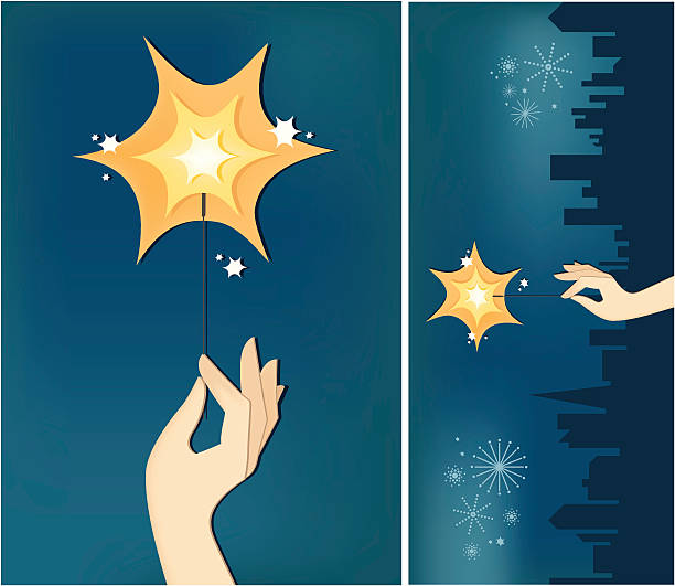 Sparkler vector art illustration