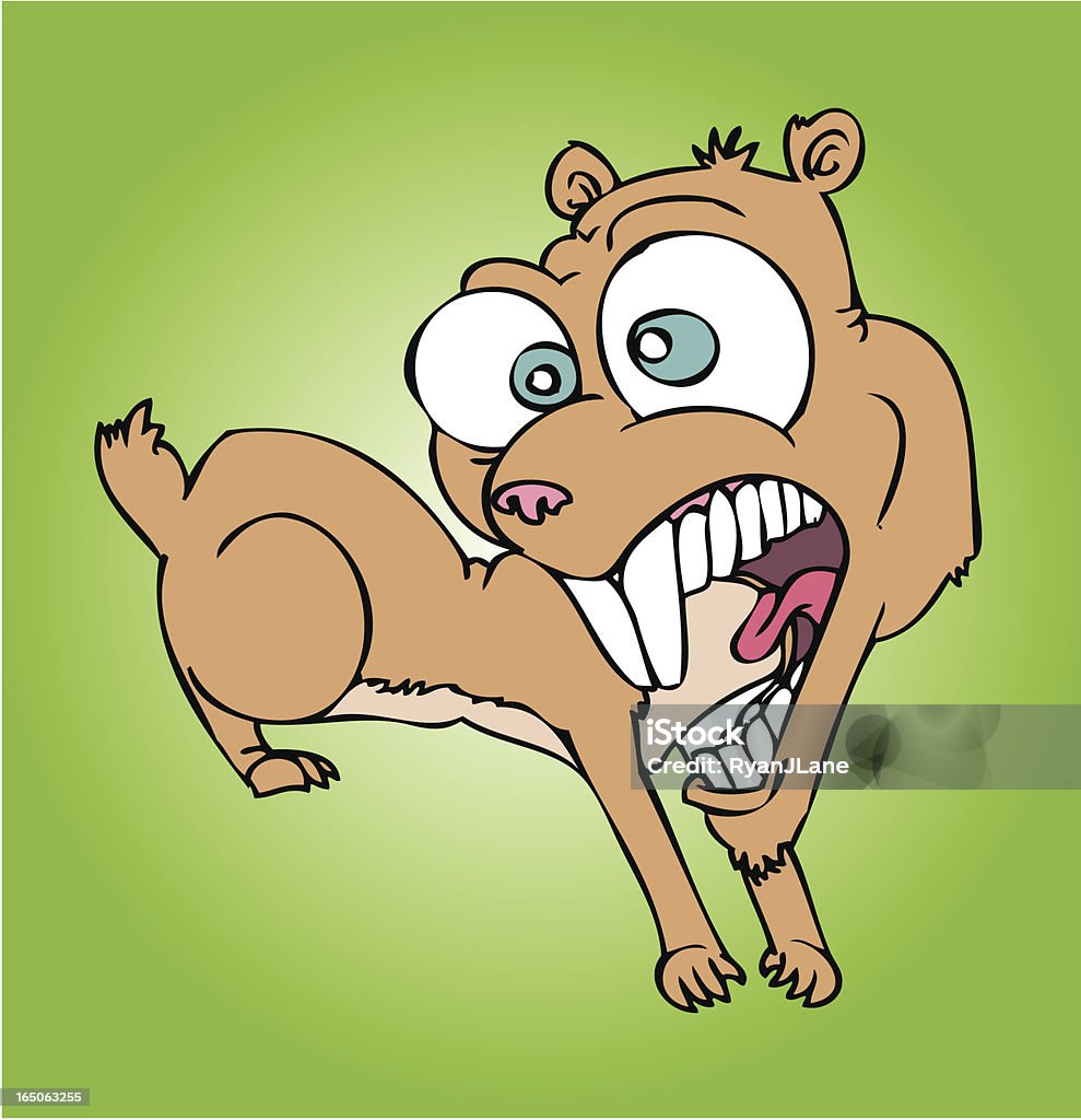Vector Rabid Crazy Chipmunk / Squirrel Cartoon A wild looking Squirrel/Chipmunk.  Woodchuck stock vector