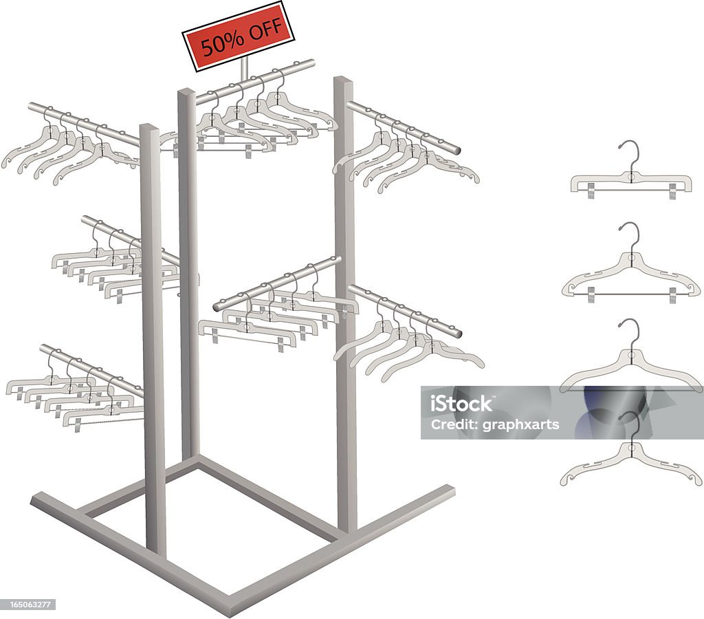 Rack e attaccapanni - arte vettoriale royalty-free di Illustrazione