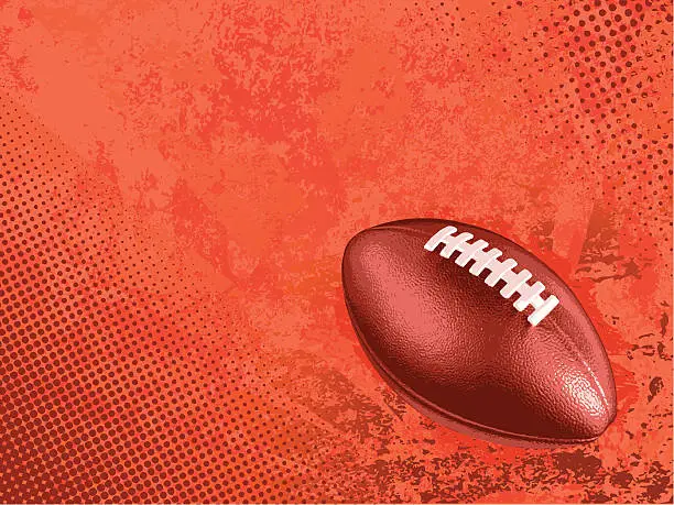 Vector illustration of Graphic of a football on a red background