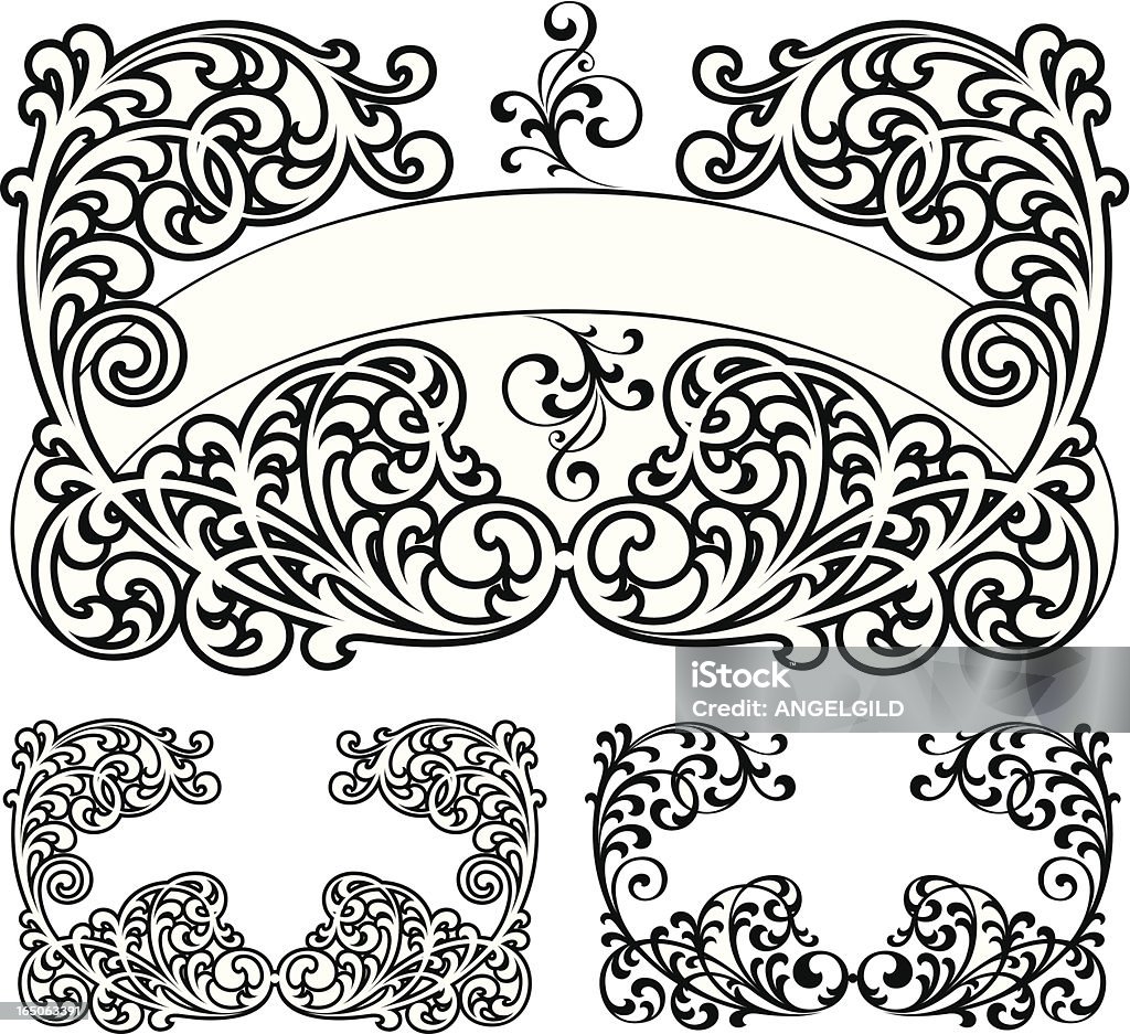 Scroll Lettering B Lettering Scrolls Stock Illustration - Download Image Now - Antique ...
