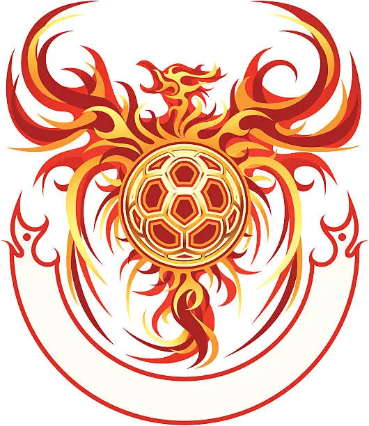 Vector illustration of Phoenix Ball Emblem