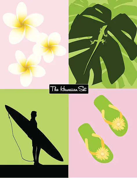 Vector illustration of The Hawaiian Set