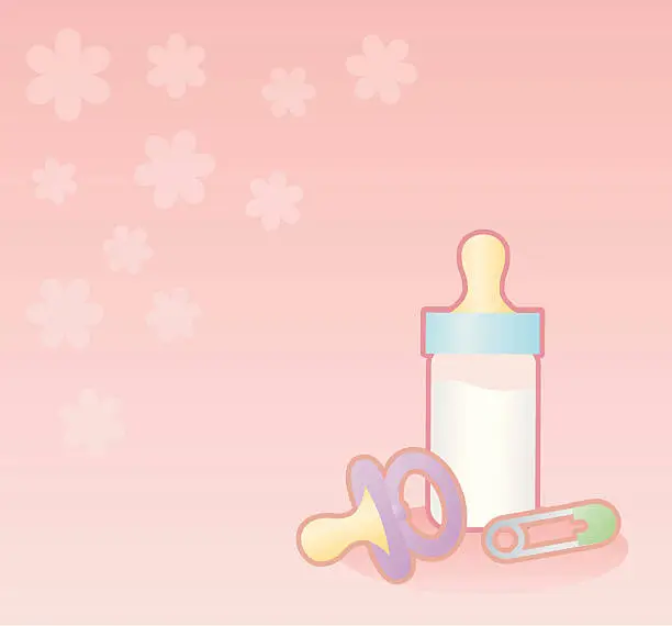 Vector illustration of baby girl background