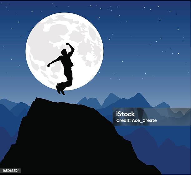 성공 야간에만 점프에 대한 스톡 벡터 아트 및 기타 이미지 - 점프, 환상의 세계, 개념