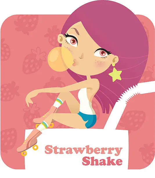 Vector illustration of Strawberry Shake