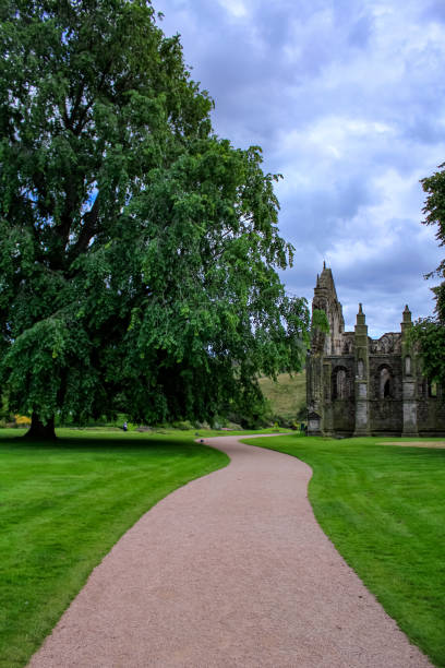 la vista interna del giardino del castello di stirling con alberi verdi - london england park whitehall street palace foto e immagini stock