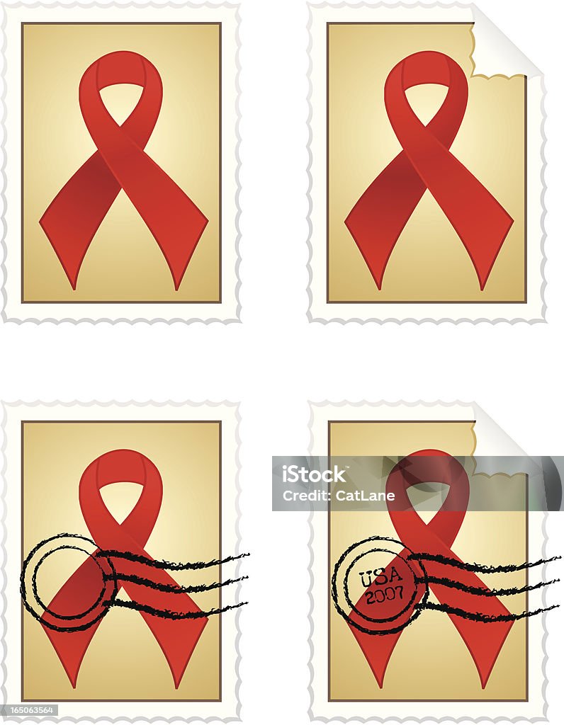 Aids and Diabetes Awareness Stamps Aids Awareness andn Diabetes Awareness Stamps AIDS stock vector