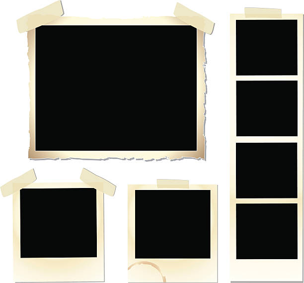 vintage sada snímků - designový prvek fotky stock ilustrace
