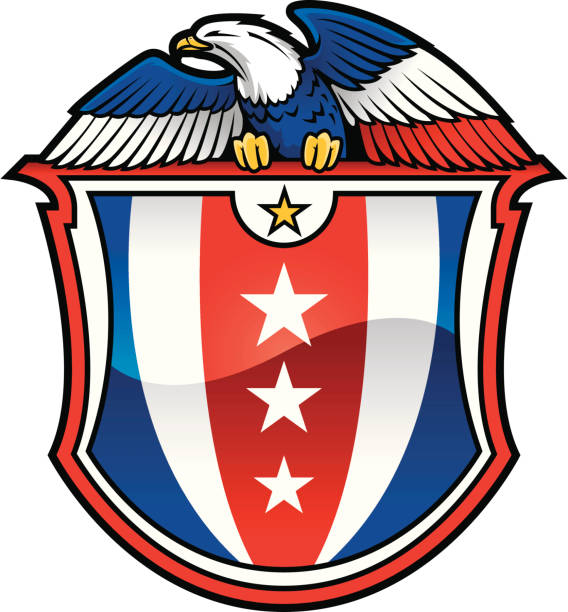 Eagle Crest USA This is one of two Eagle Crests. This is the patriotic version. The file is provided in Illustrator CS2, version 8 EPS and a 12x12 inch high-rez jpg. republican national convention stock illustrations