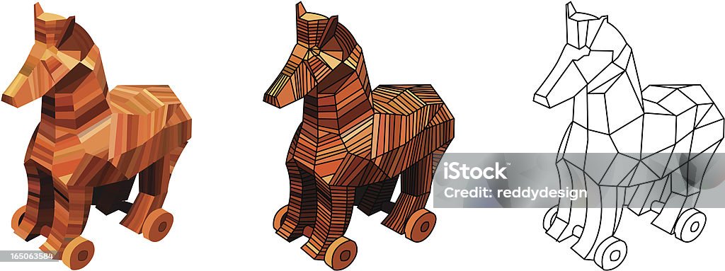 Trojanisches Pferd - Lizenzfrei Bauholz Vektorgrafik