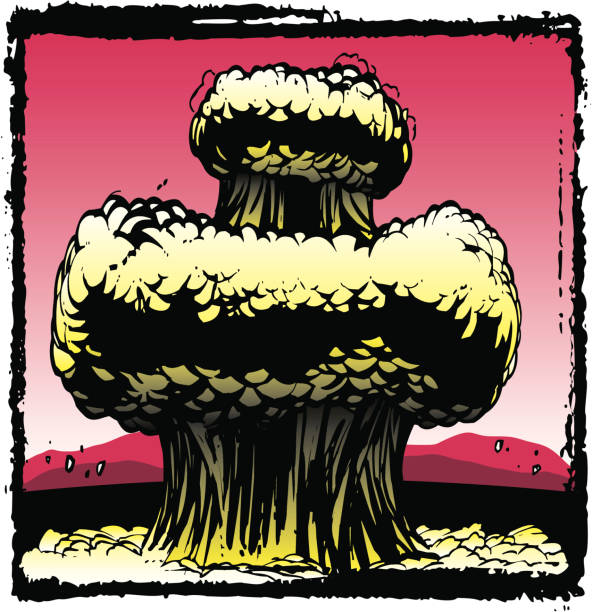 muchroom облако - mushroom cloud hydrogen bomb atomic bomb testing bomb stock illustrations