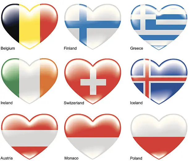 Vector illustration of Flags of Europe