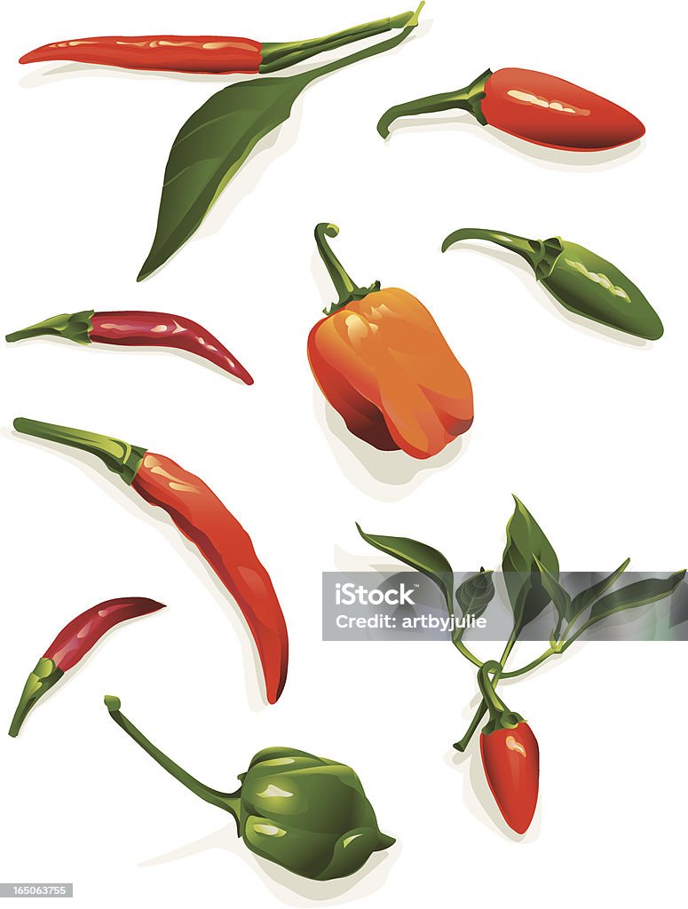 Red hot chili peppers - arte vectorial de Pimiento serrano libre de derechos