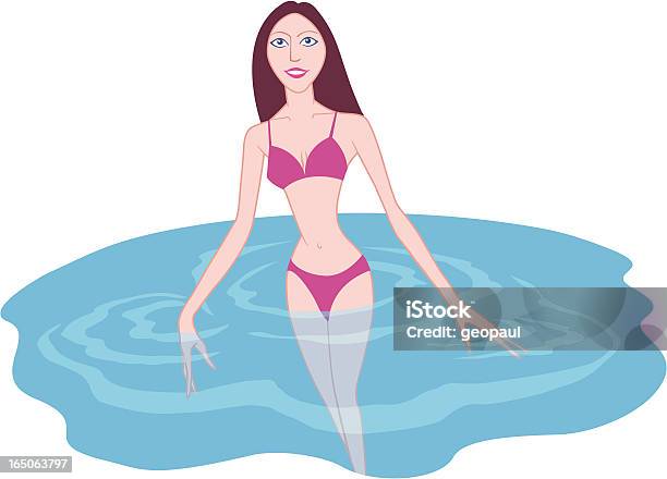 Fille Dans La Piscine Vecteurs libres de droits et plus d'images vectorielles de Adulte - Adulte, Beauté, Bikini