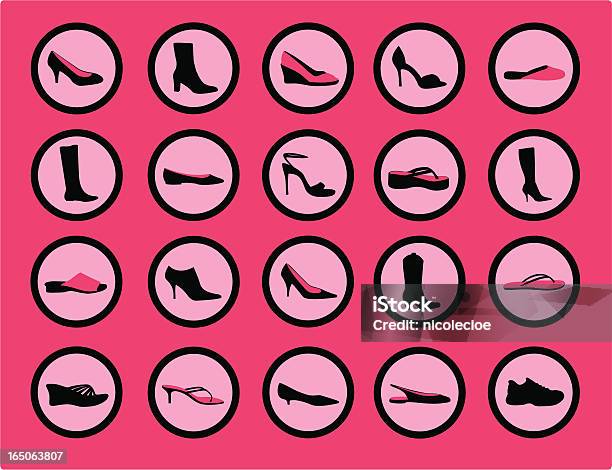 Womens Shoe Icons Stock Illustration - Download Image Now - Shoe, High Heels, Pink Color
