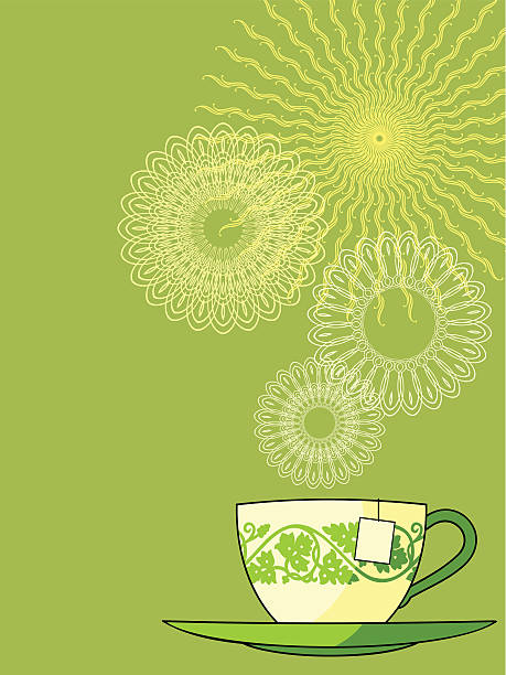 illustrazioni stock, clip art, cartoni animati e icone di tendenza di te verde - tea cup tea green tea chinese tea