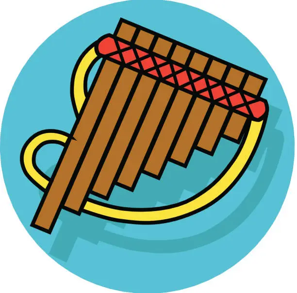 Vector illustration of pan pipes icon