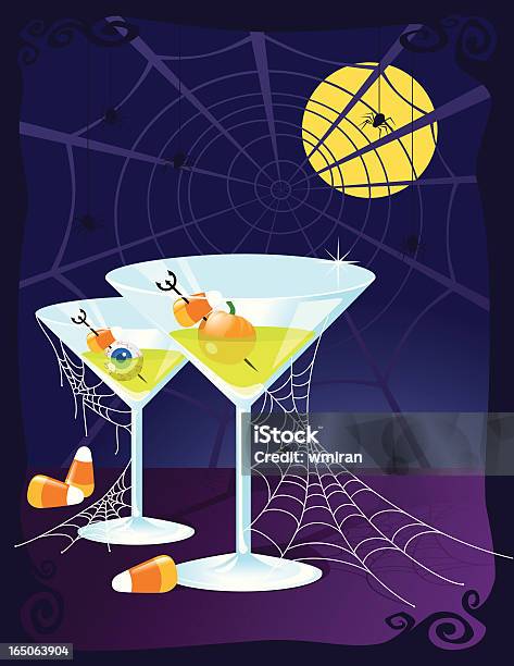 Halloween Koktajle - Stockowe grafiki wektorowe i więcej obrazów Martini - Martini, Purpurowy, Candy corn
