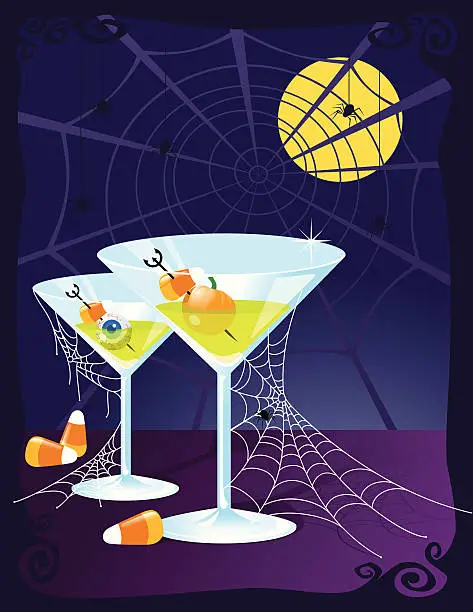 Vector illustration of Halloween Cocktails