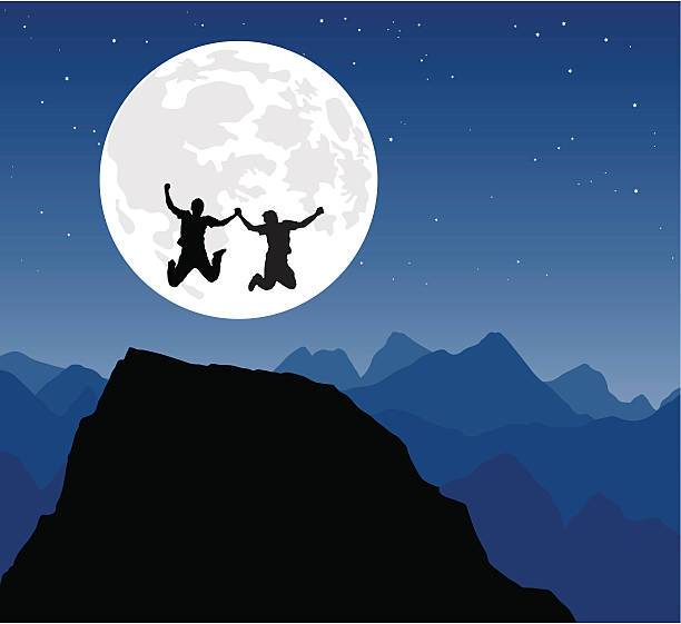 ilustraciones, imágenes clip art, dibujos animados e iconos de stock de amigos despierto por la noche - super moon