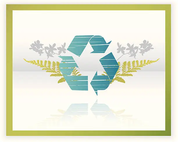 Vector illustration of Recycle Fern Composition