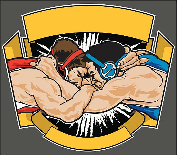 Vector illustration of Wrestling