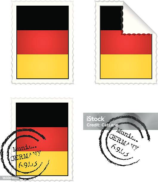 Drapeau Allemand Série De Timbres Vecteurs libres de droits et plus d'images vectorielles de Allemagne - Allemagne, Cachet de la poste, Collant - Description physique