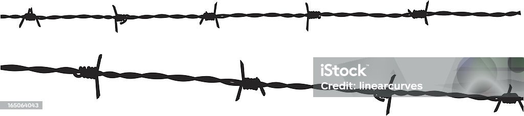 Drut kolczasty sylwetki - Grafika wektorowa royalty-free (Czarno biały)