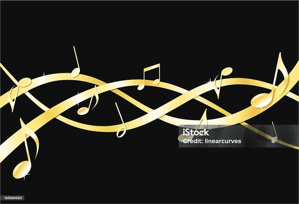 Golden onde musicale - arte vettoriale royalty-free di Armonia