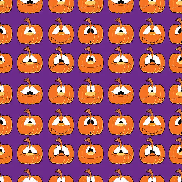 Vector illustration of Seamless Halloween Pumpkin Background