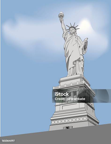 Liberty - Stockowe grafiki wektorowe i więcej obrazów Grafika wektorowa - Grafika wektorowa, Pochodnia, Statua Wolności