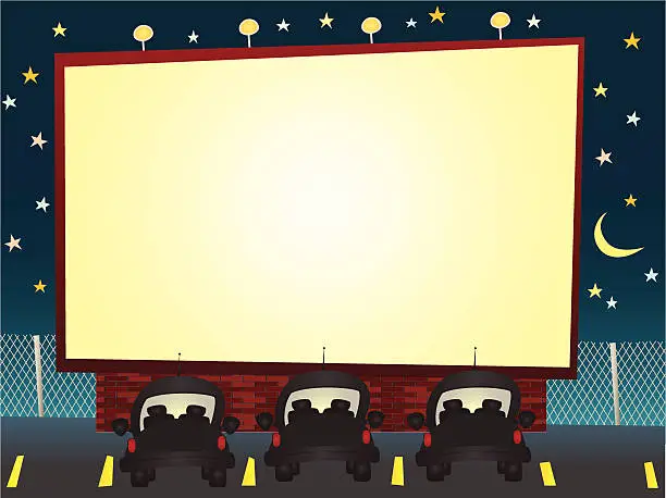 Vector illustration of Drive-In Movie