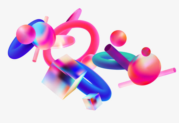 istock 3D color geometric shapes in glass morphism style. 1650641600